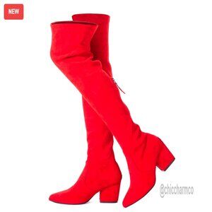 Women's Over the Knee Boots Suede Block Heel Winter Thigh High Comfort